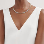 Collier en platine 950 millièmes, or jaune et diamants