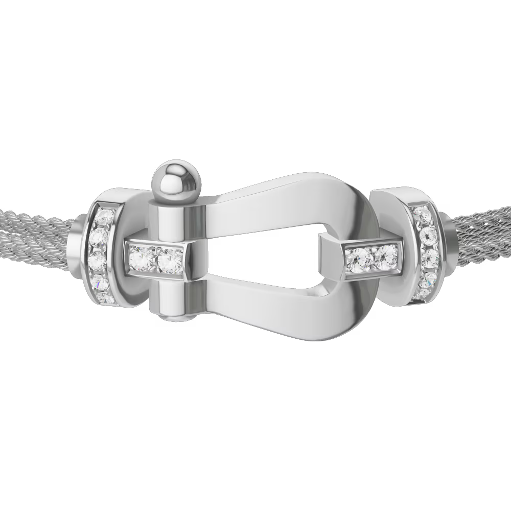 Bracelet Force 10, grand modèle, semi-pavé