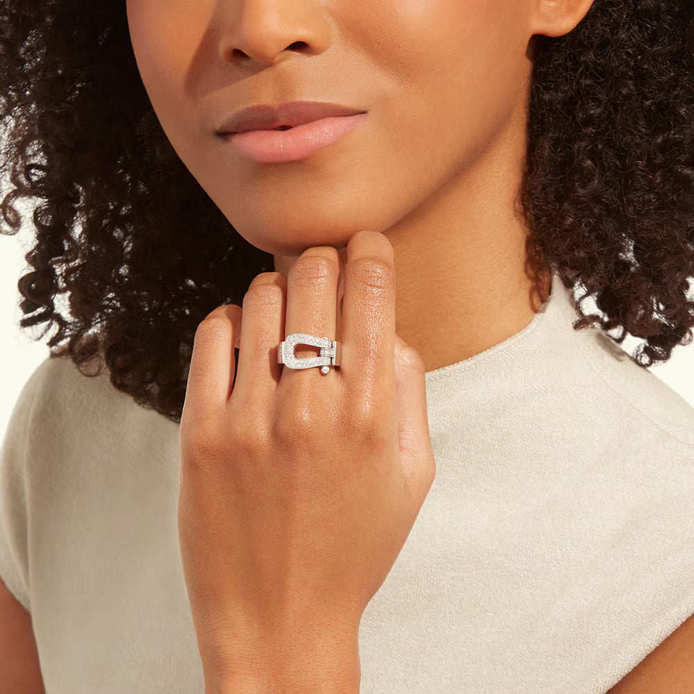 Bague Force 10, grand modèle, semi-pavée