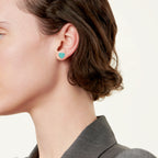 Boucles d’oreilles en argent 925 millièmes, Tiffany Blue® et diamant. Mini.