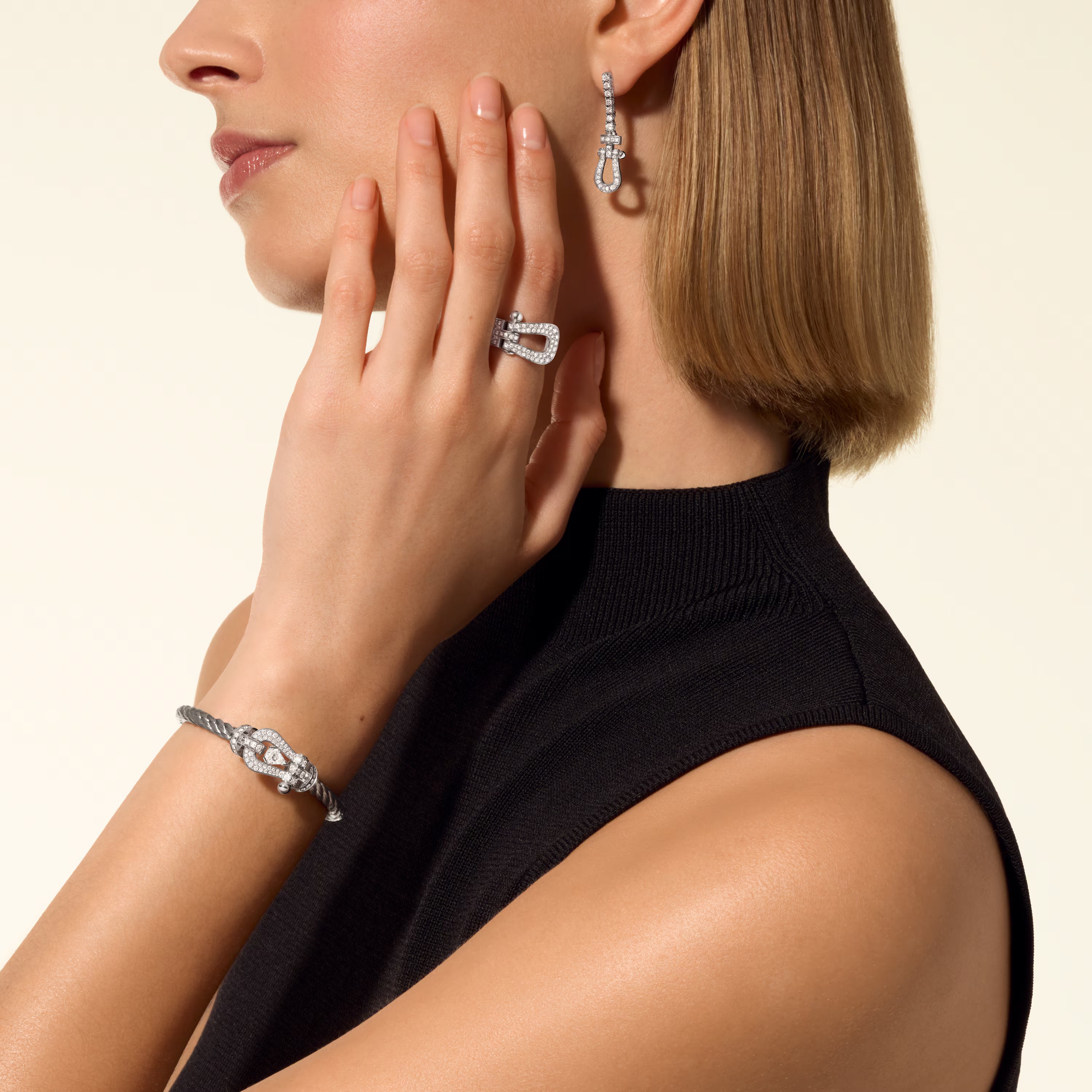 Bague Force 10, grand modèle, pavée