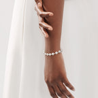 Bracelet en perles en argent 925 millièmes. 7-8 mm.