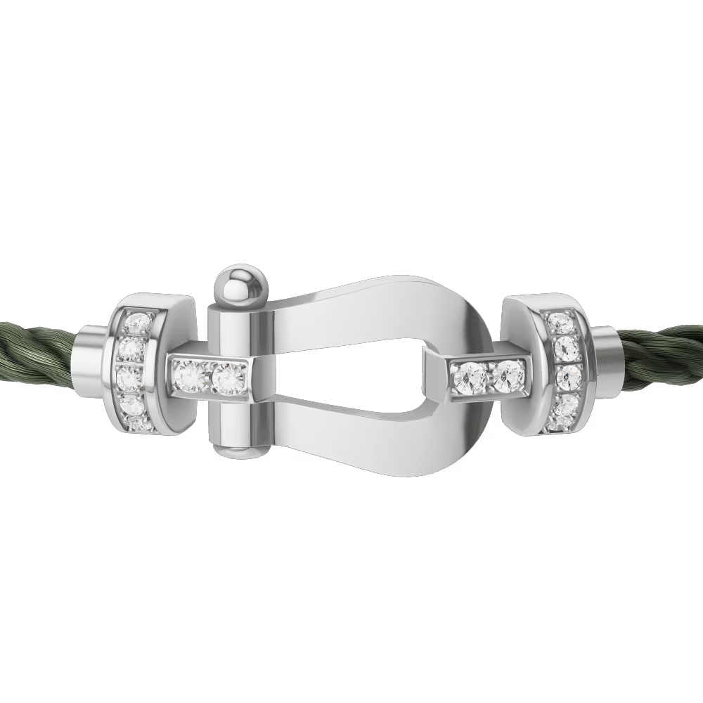 Bracelet Force 10, moyen modèle, semi-pavé