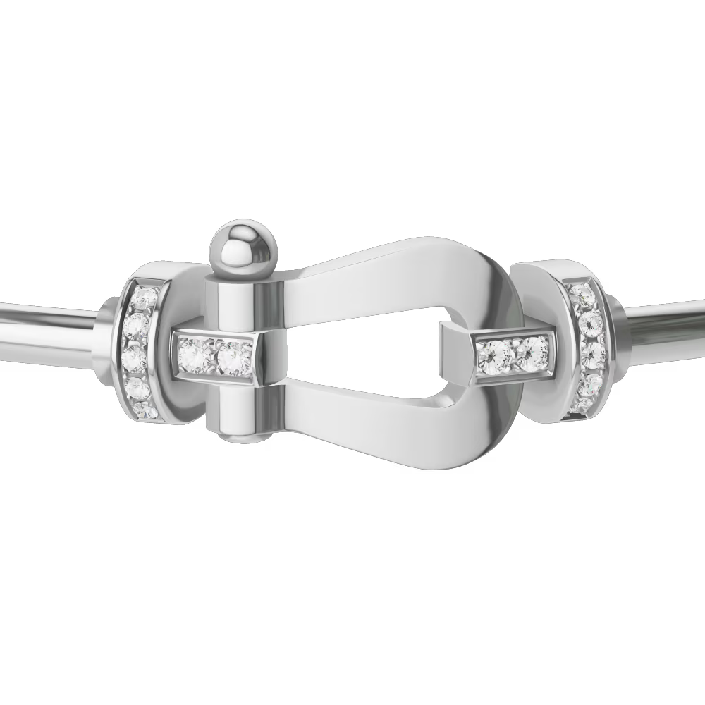 Bracelet Force 10, grand modèle, semi-pavé