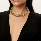 Collier à maillons dégradés opulents en or jaune 18 carats