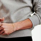 Bracelet jonc étroit en or jaune et or blanc 18 carats