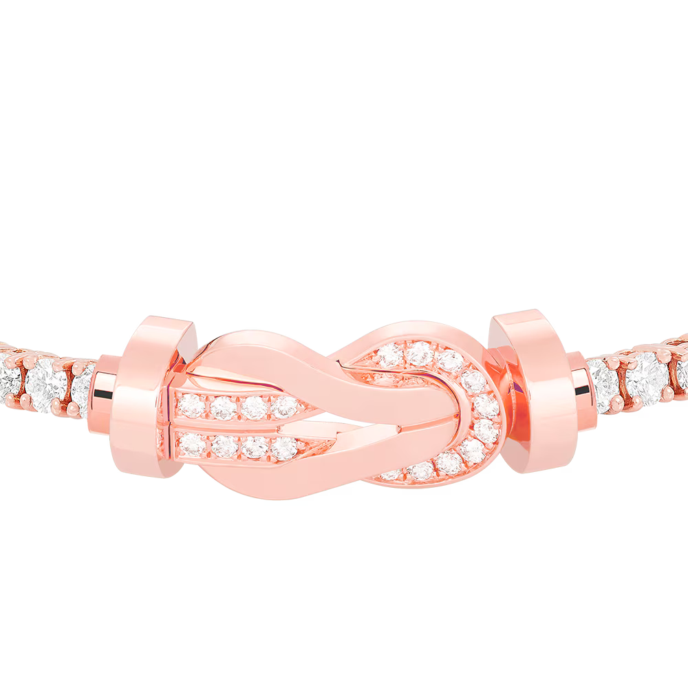 Bracelet Chance Infinie, grand modèle, semi-pavé