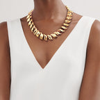 Collier plume en or jaune 18 carats