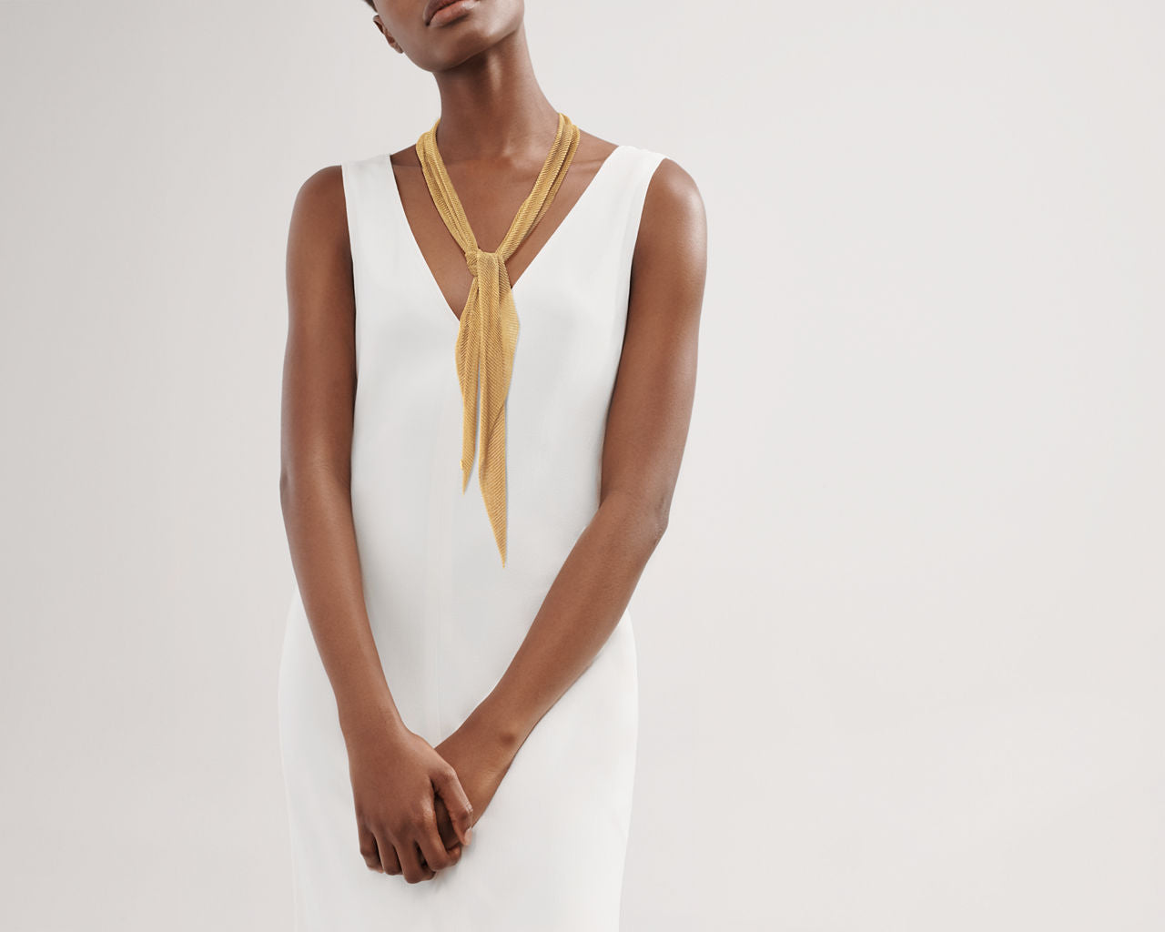 Collier Foulard Maille en or jaune 18 carats
