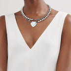 Collier Wrap Plaque Cœur en argent 925 millièmes, 81,3 cm