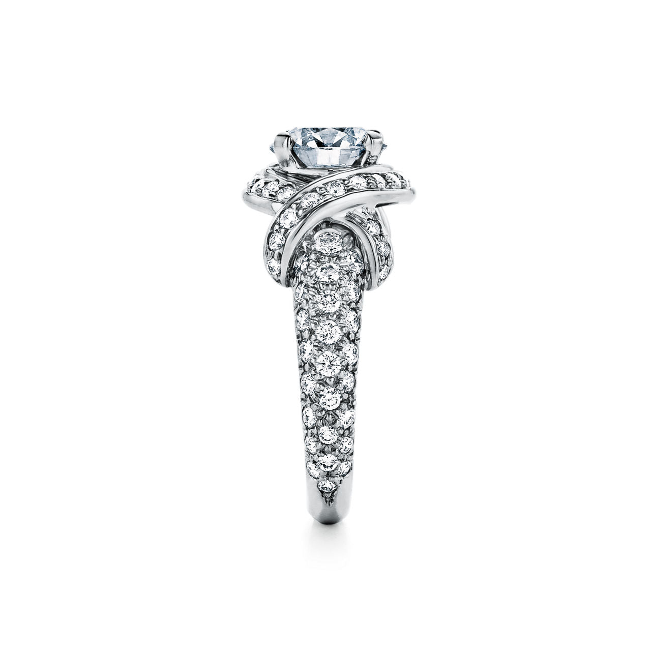 Tiffany & Co. Schlumberger® Bague de fiançailles taille brillant avec anneau en platine 950 millièmes et diamants