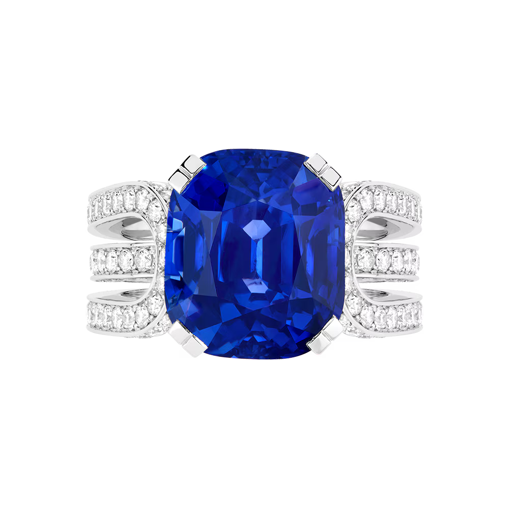 Bague 1936, saphir bleu