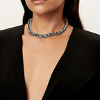 Collier à maillons taille Large en argent 925 millièmes noirci