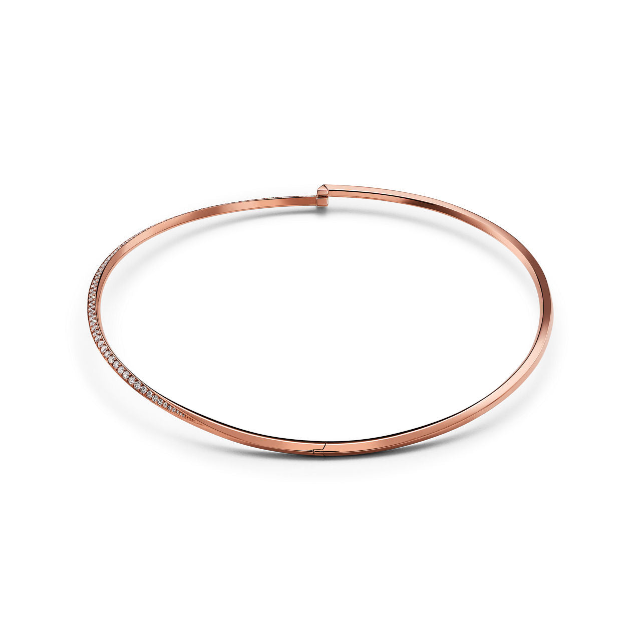 Demi-collier en diamants T1 en or rose