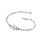 Bracelet de perles cadenas à double anse en argent 925 millièmes, Small