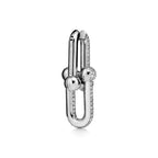 Boucles d’oreilles à maillons taille Large en or blanc 18 carats et diamants