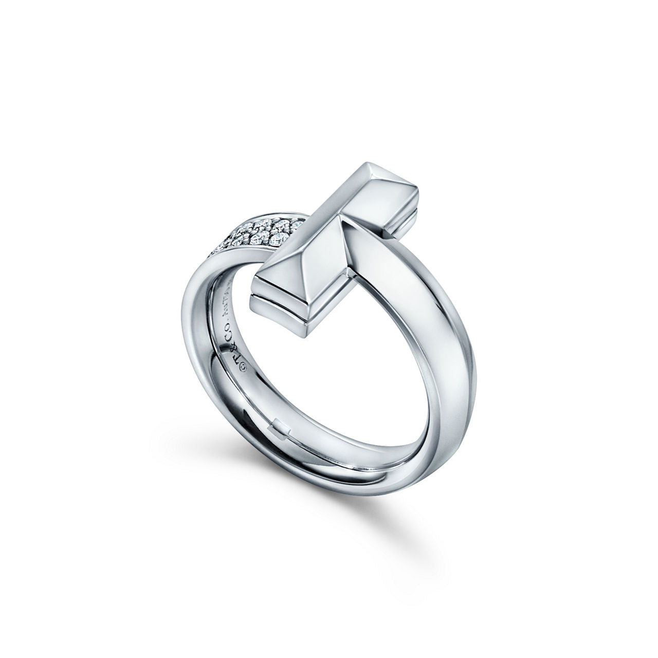 Tiffany T Bague T1 en or blanc 18 carats et diamants