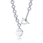 Collier Plaque Cœur avec fermoir à bascule en argent 925 millièmes
