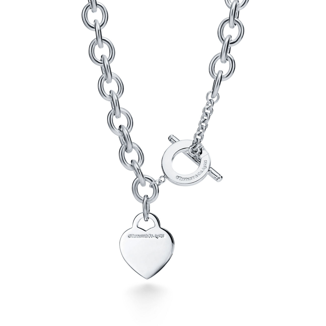Collier Plaque Cœur avec fermoir à bascule en argent 925 millièmes