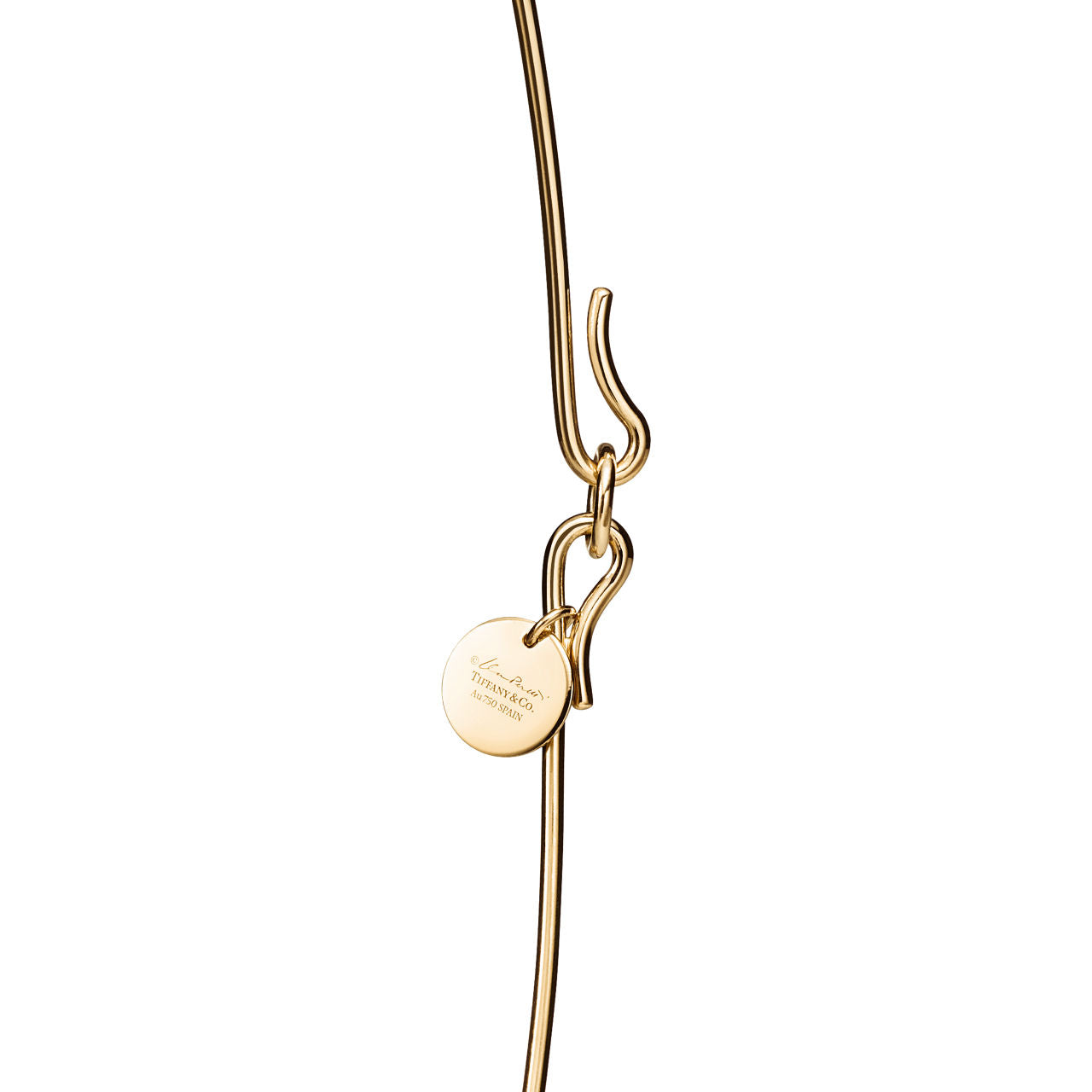 Collier Wire Bean design en or jaune et jade néphrite vert