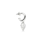 Boucles d’oreilles créoles en argent 925 millièmes et diamants. Mini