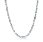Collier motif vigne en platine 950 mil. et diamants. 40,6 cm