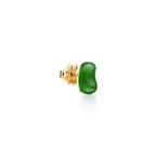 Boucles d’oreilles Bean design en or jaune et jade néphrite vert