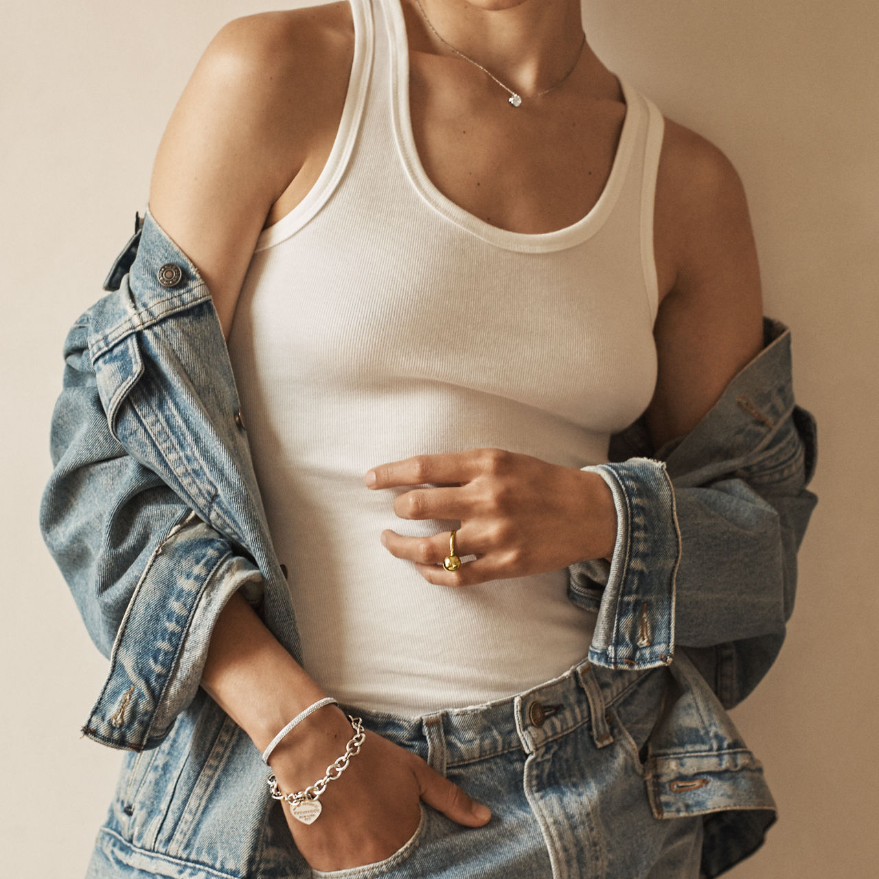 Bracelet jonc à charnière, trois rangs