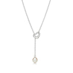Collier Lasso Open Heart en argent 925 millièmes et perle