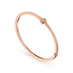 Bracelet jonc à charnière Wire orné de diamants en or rose