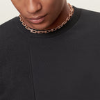 Collier à maillons. Medium en or rose et diamants