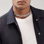 Collier à maillons gradués en or blanc 18 carats et diamants