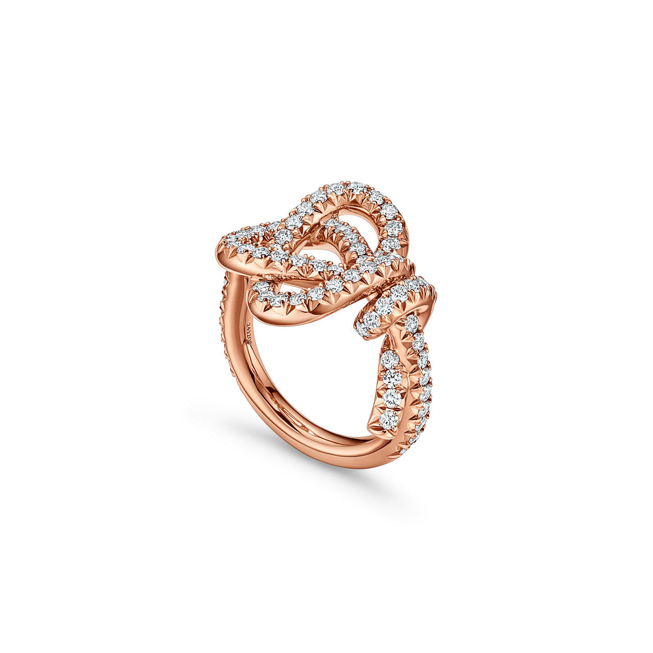 Tiffany Knot Bague en or rose 18 carats et diamants