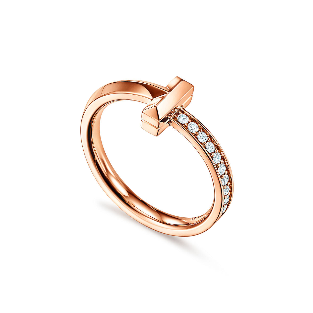 Tiffany T Bague T1 en or rose et diamants