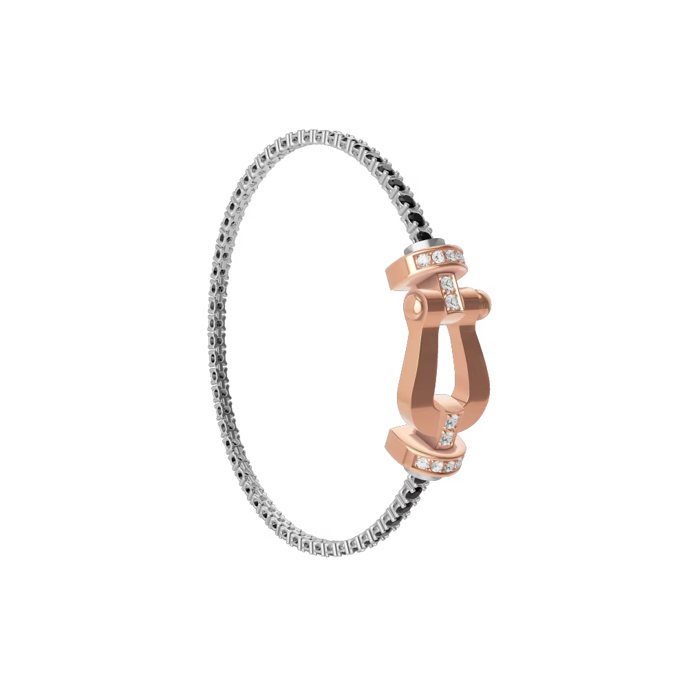 Bracelet Force 10, grand modèle, semi-pavé