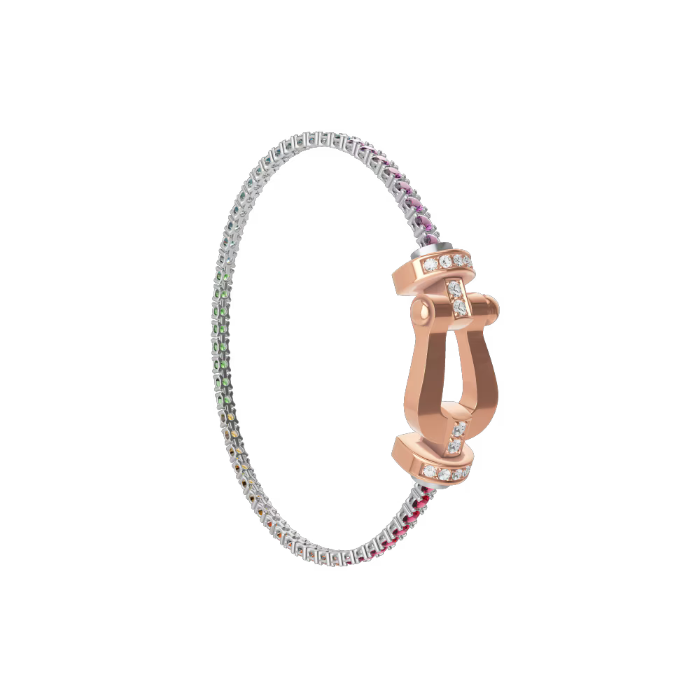 Bracelet Force 10, grand modèle, semi-pavé