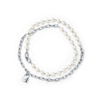 Collier Cadenas en perles en argent 925 millièmes. 9-10 mm.