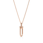 Pendentif à maillons allongés en or rose