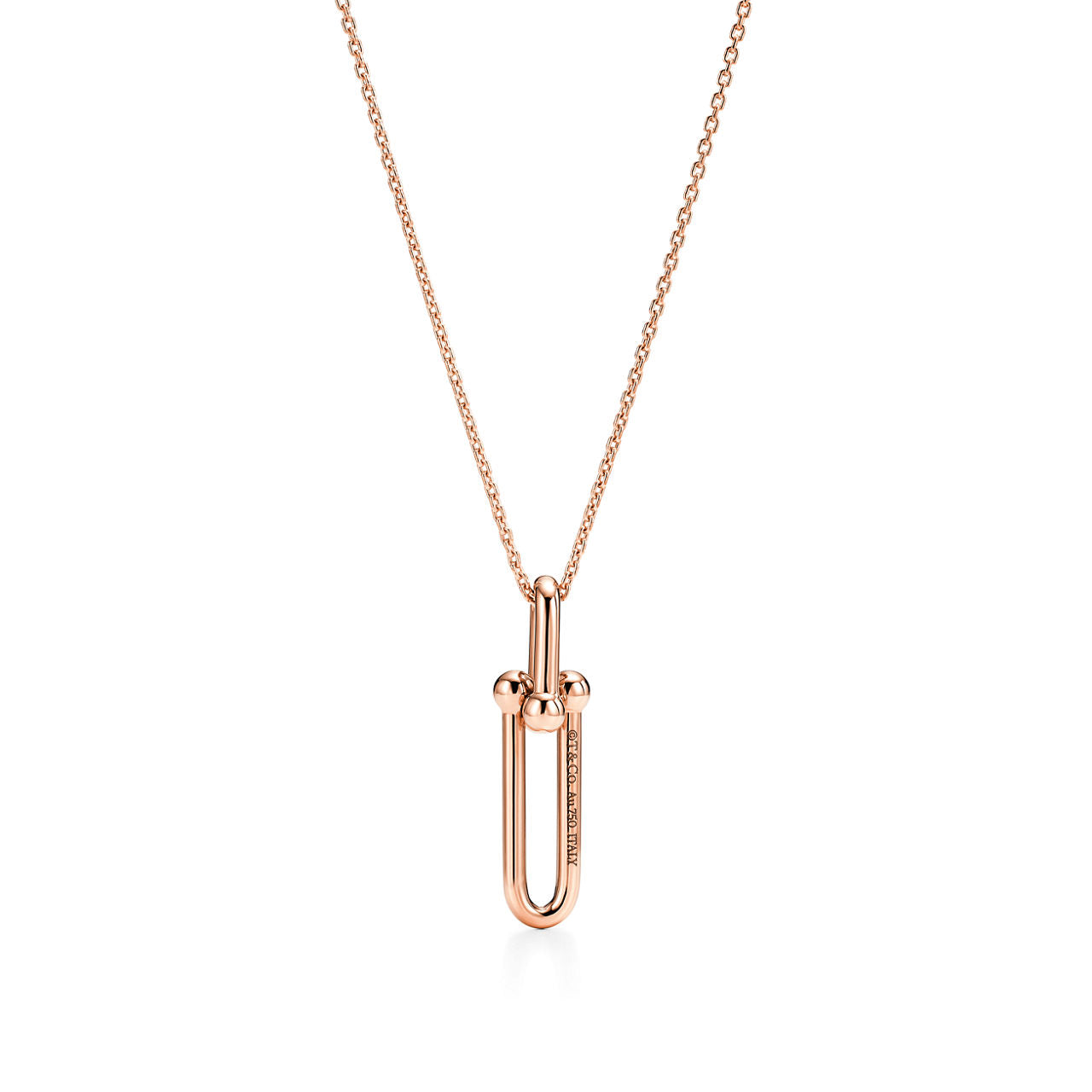 Pendentif à maillons allongés en or rose