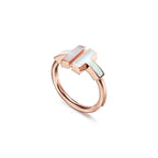 Tiffany T Bague Wire en or rose 18 carats et nacre