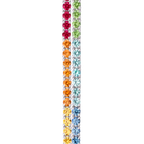 Bracelet ligne pierres de couleurs or blanc 750/1000e