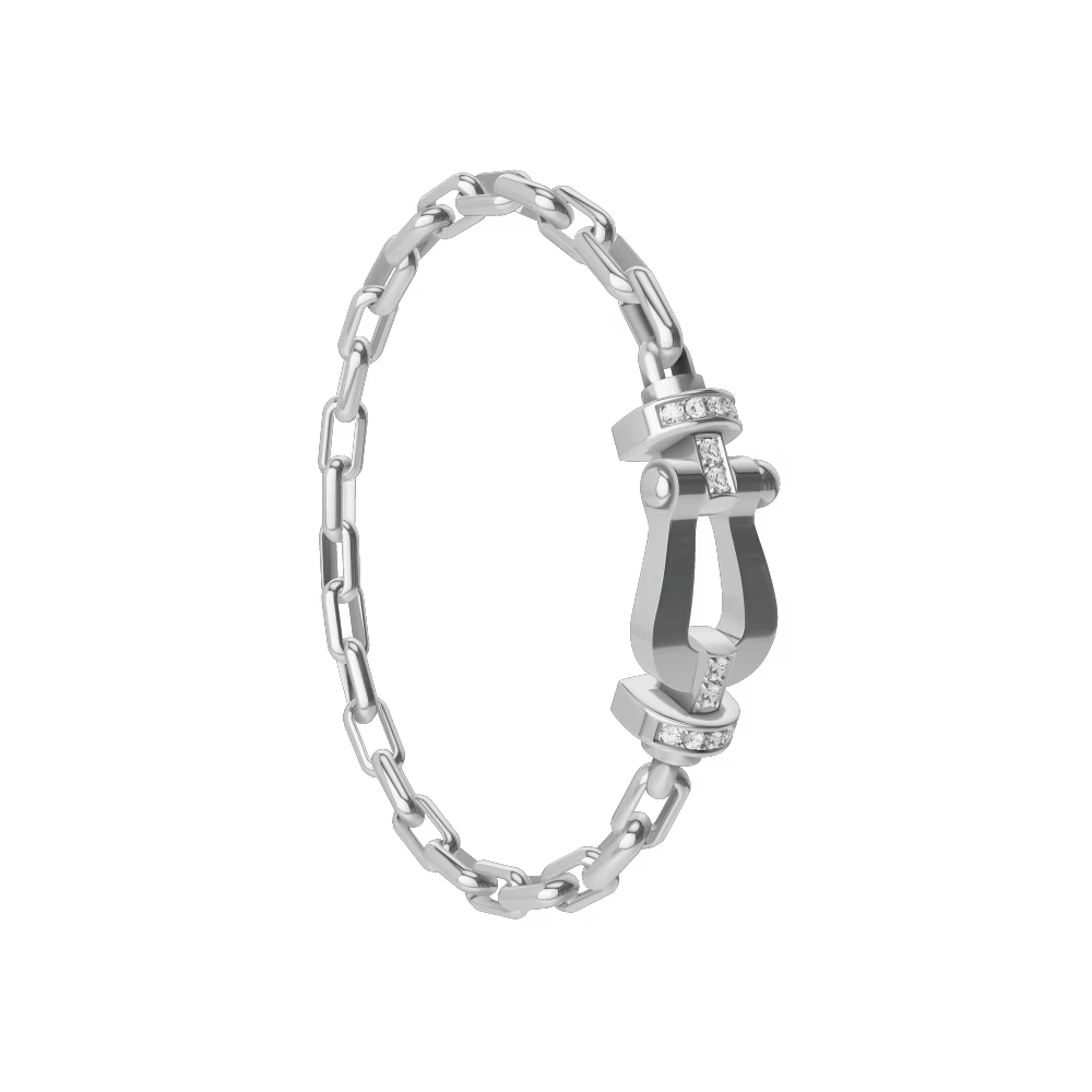 Bracelet Force 10, grand modèle, semi-pavé