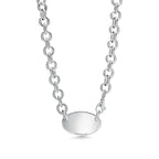 Collier Plaque ovale en argent 925 millièmes, 39,4 cm