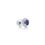 Boucles d’oreilles en platine 950 millièmes avec saphirs et diamants