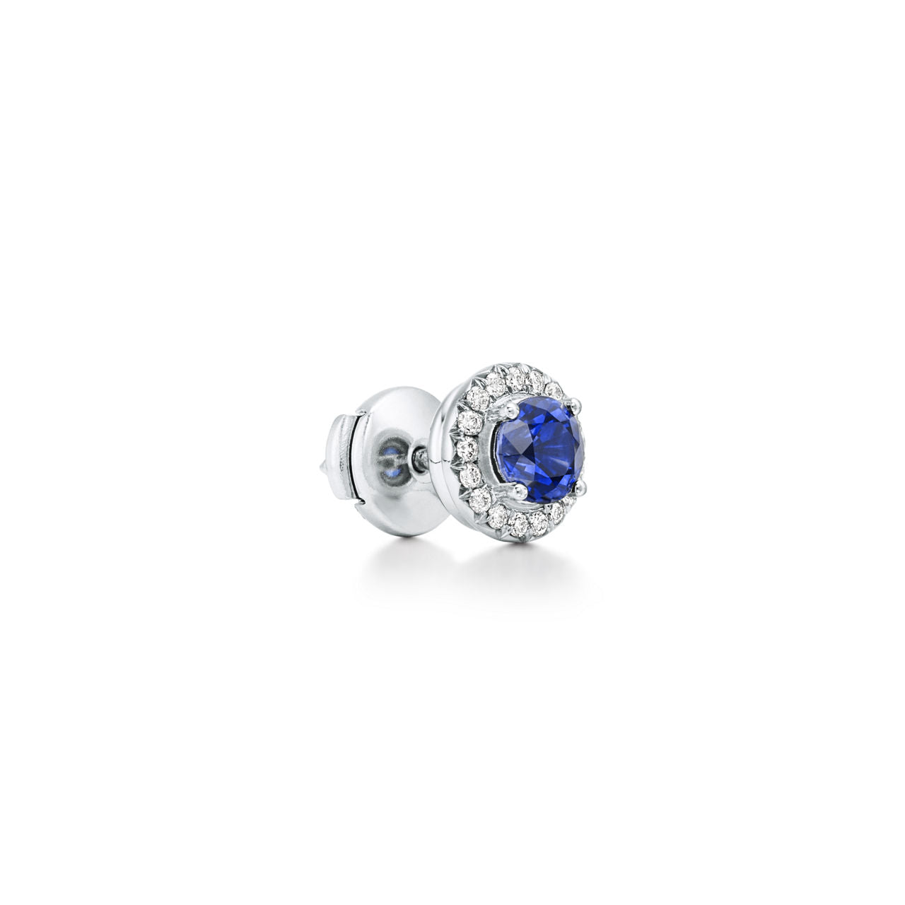 Boucles d’oreilles en platine 950 millièmes avec saphirs et diamants
