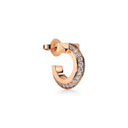 Boucles d’oreilles créoles T1 en or rose et diamants