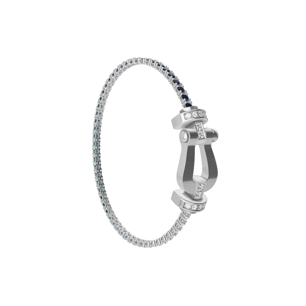 Bracelet Force 10, grand modèle, semi-pavé