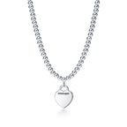 Collier de perles Plaque Cœur en argent 925 millièmes