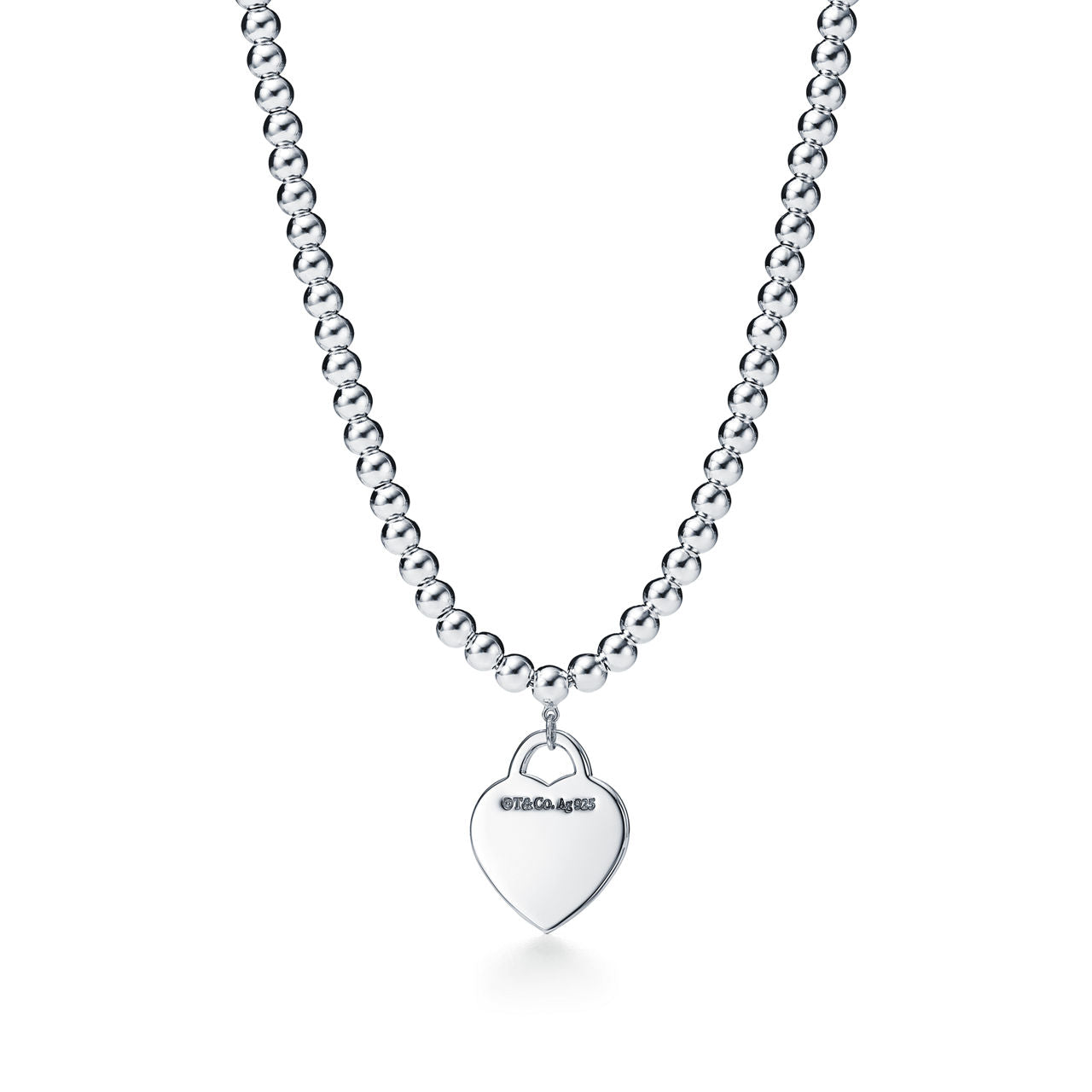 Collier de perles Plaque Cœur en argent 925 millièmes
