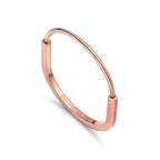 Bracelet jonc étroit en or rose 18 carats et saphirs roses